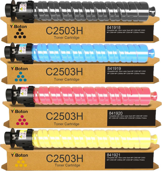 MP C2003 MP C2503H High Capacity Toner Cartridge Compatible for Ricoh Lanier Lanier Savin MP C2003 MP C2503 MP C2004 MP C2004ex MP C2504 MP C2504ex Printer (4 Packs)