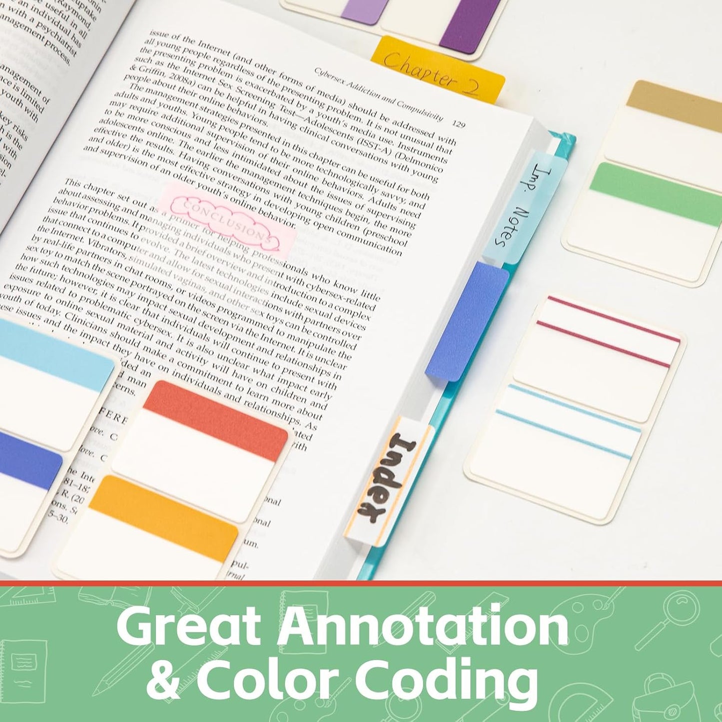 KICNIC 2 Inch New Sticky Tabs Index Tabs 240 Pieces, Colored Reading Tabs Self Adhesive, Arrow Flags Pages Markers for Binder, Books, File Folders and Notebook [12 Soft Colors]，Post It Flags