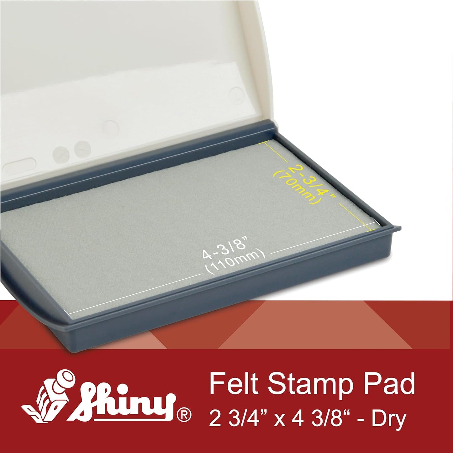Shiny No-Ink Dry Stamp Pad, 2-3/4" by 4-3/8" Surface Area, Felt Stamp Pad
