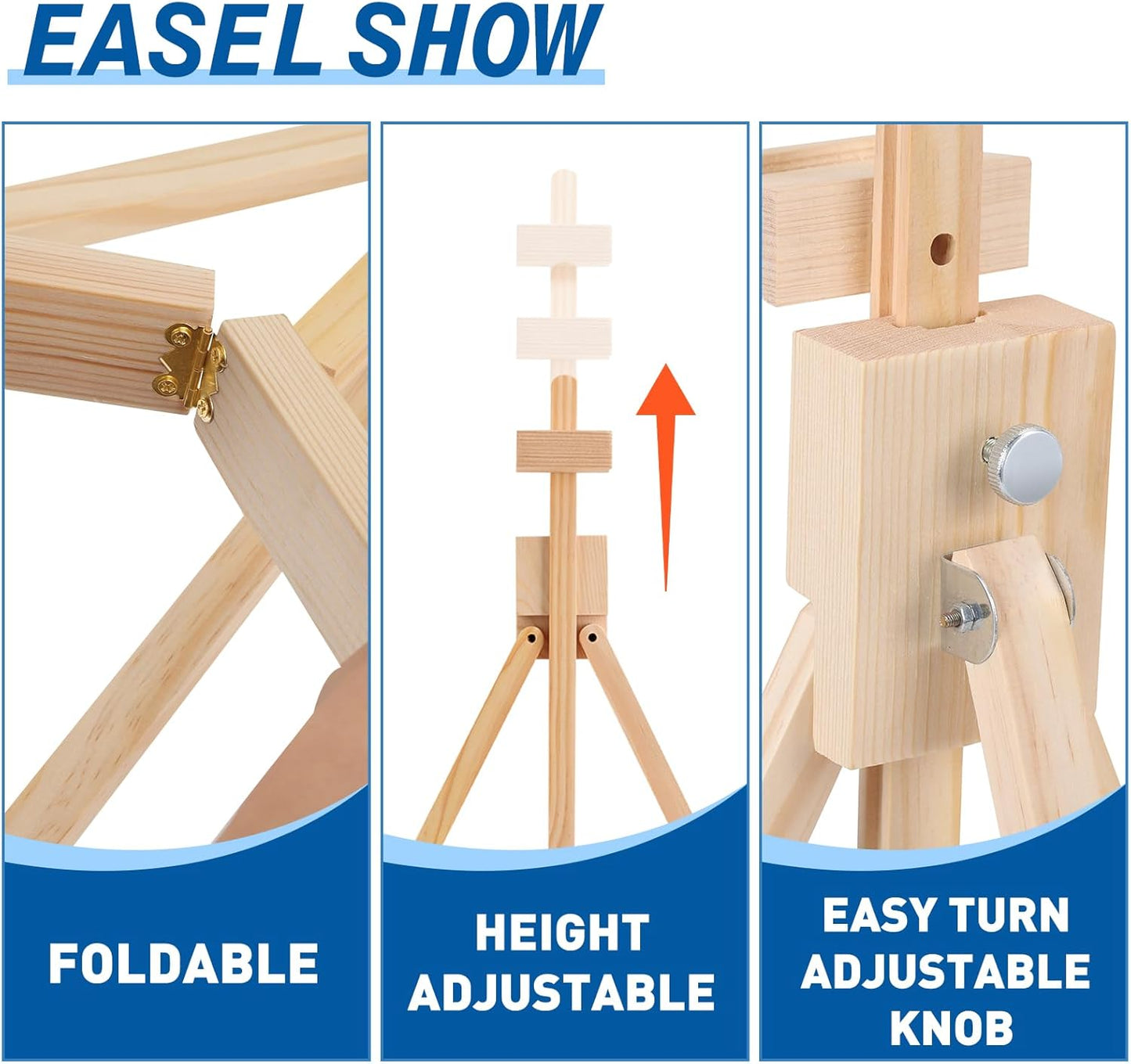 ESRICH 3 Pack Easel for Painting,Tabletop Easel A-Type Adjustable Table Easel for Painting, Holds Highest to 21" Canvas Portable Suitable,Painting Easel for Artists, Beginners, Students