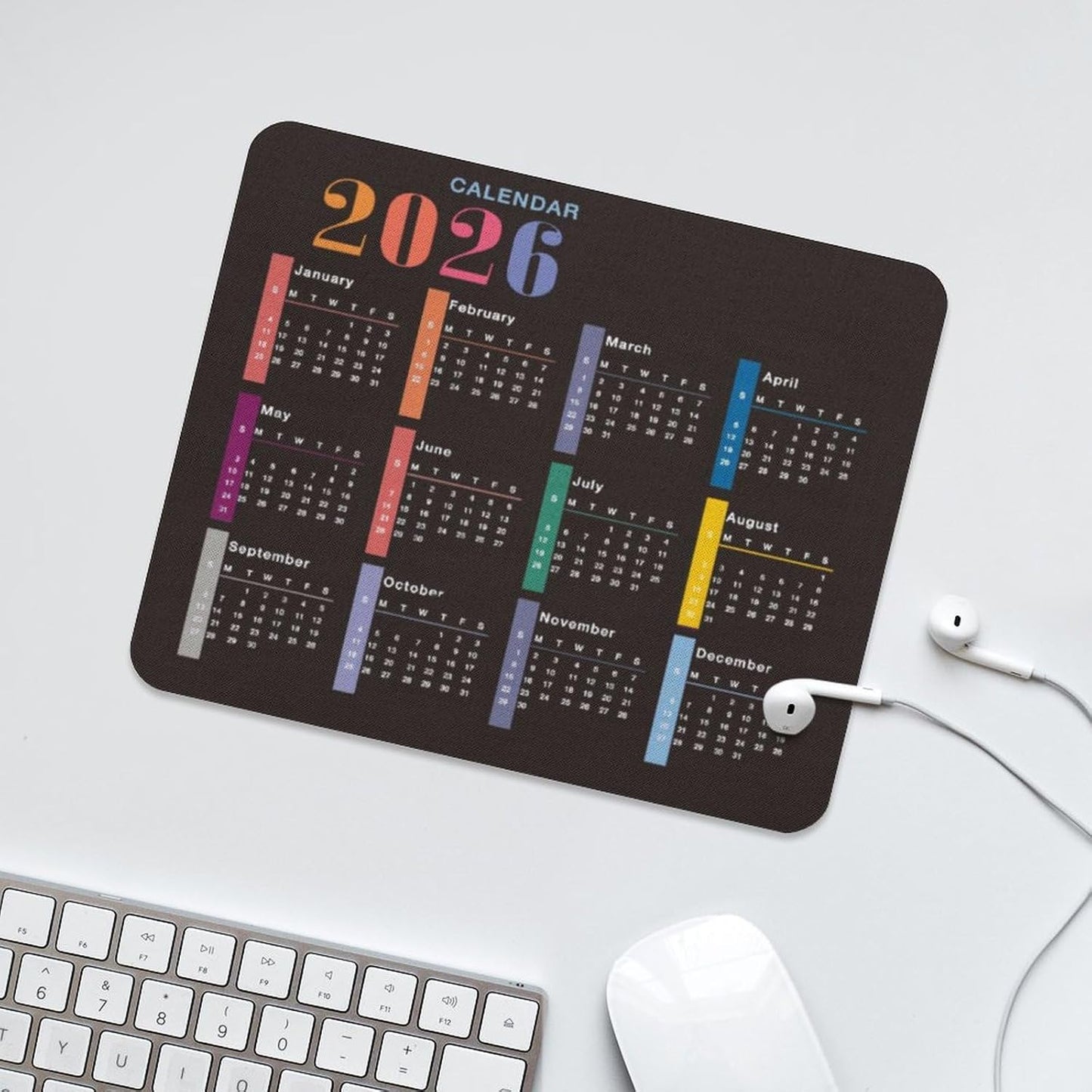 2026 Mouse Pad Calendar,Computer Mouse Pads Calendars Non-Slip Rubber Desk Mat Mousepad Gaming Office Keyboard Mat (9.45x7.87 in)