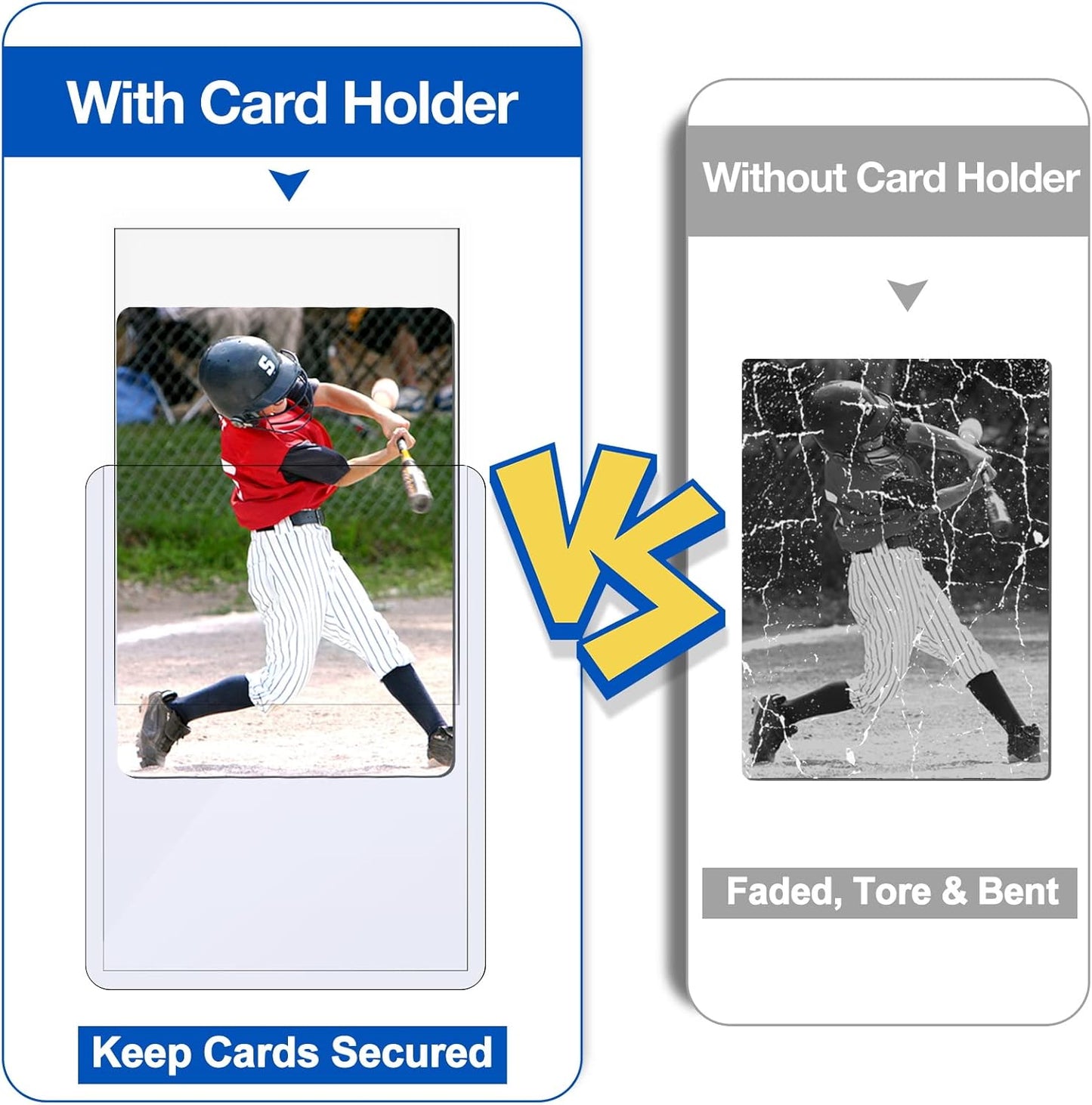 100 Toploaders for Cards and 100 Soft Card Sleeves, Sooez 35 PT Top Loaders Card Protectors, 3" x 4" Hard Plastic Penny Sleeves for Baseball, Football, and Game Collectible Trading Cards