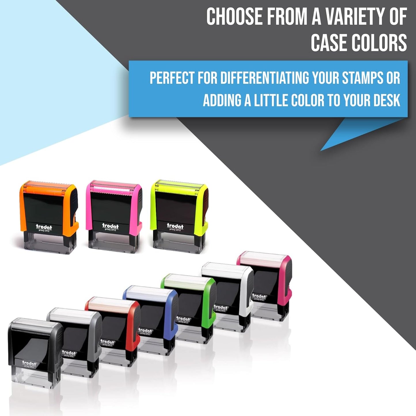 Infusion Self-Inking Custom Rubber Stamp (Personal or Business Use) - Choose from 16 Colors (3/4" x 1-7/8")