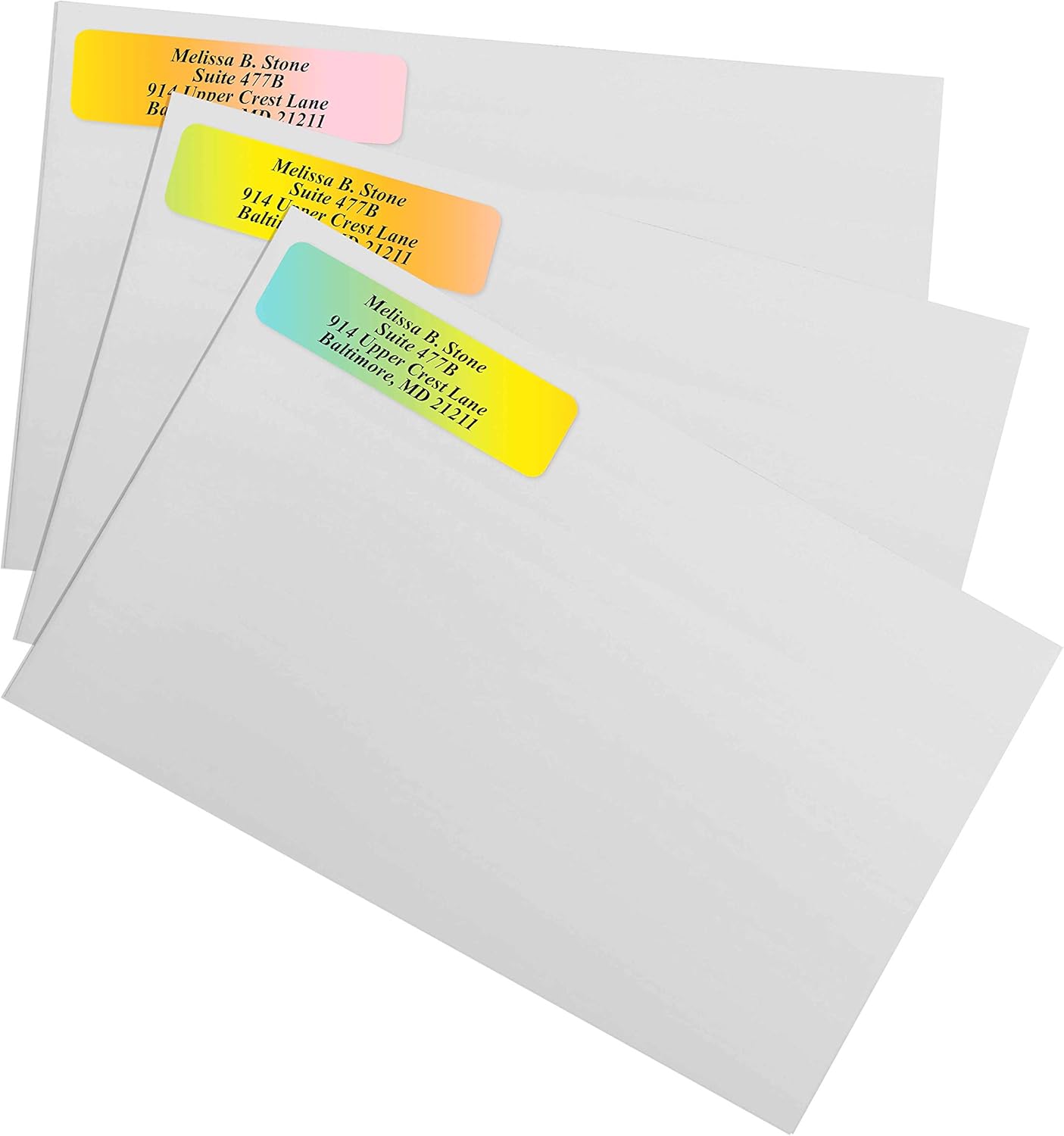Cascading Rainbow Personalized Return Address Labels Without Dispenser - Roll of 250 Custom Stickers