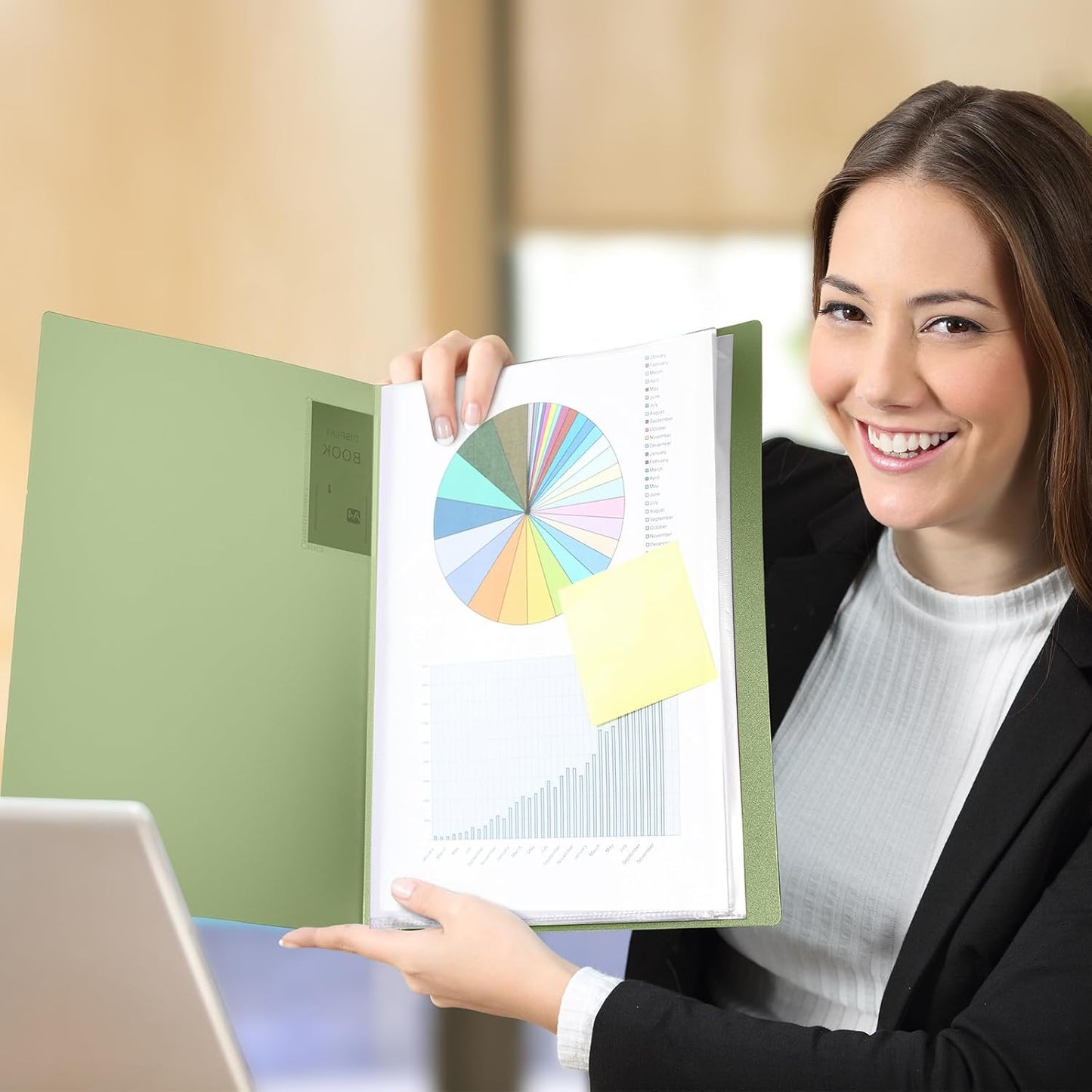 Marspark 4 Pcs Binder with Plastic Sleeves Large 8.5" x 11" Display Presentation Book 40 Pocket 80 Pages Art Portfolio Folder Clear Sheet Protector for Photo Document (Black,Green,Red,Blue)