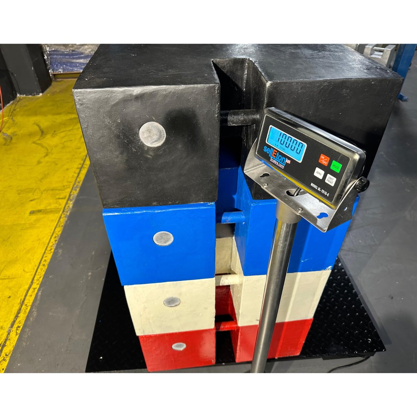 SellEton SL-700-3x3 36" x 36" Industrial Floor Scale, Accurate Pallet Scales with Metal Indicator for Warehouse Shipping | 1000 lbs x 0.2 lb