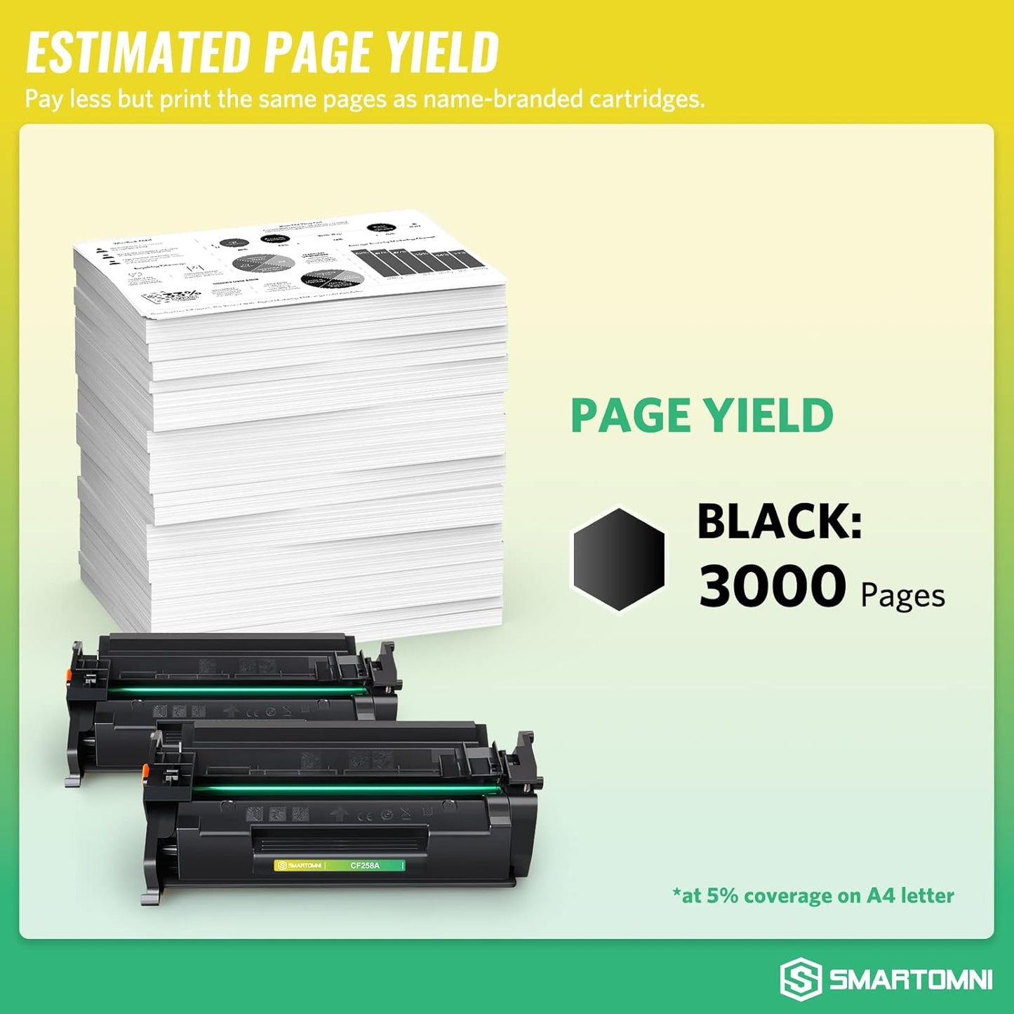 58A CF258A Compatible No-Chip Toner Cartridge Replacement for HP CF258A 58A use for HP MFP M428dw M428fdn M428fdw M430 Pro M304 M404n M404dn M404dw M406 (2 Black)