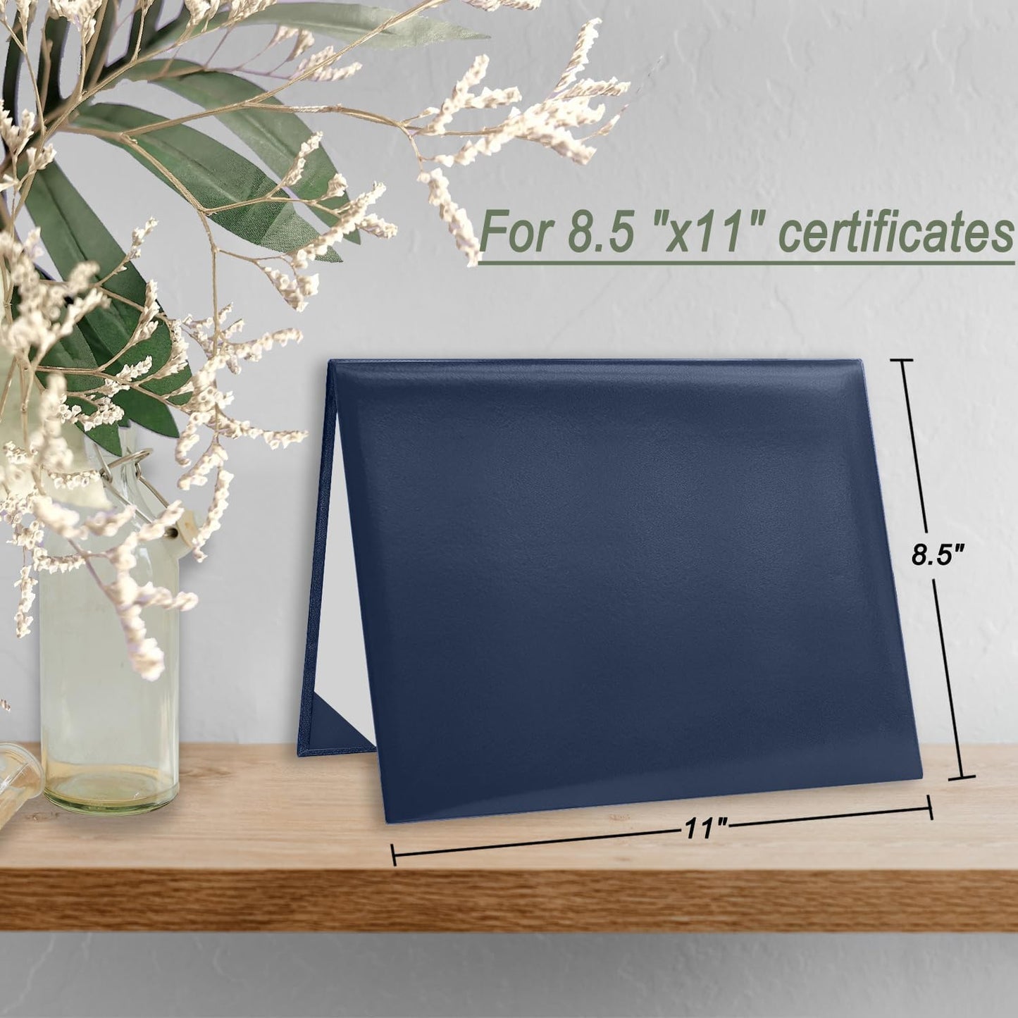 Certificate Holders 8.5"x11" Graduation Diploma Cover Document Leather Folders,Navy Blue-2 Pack