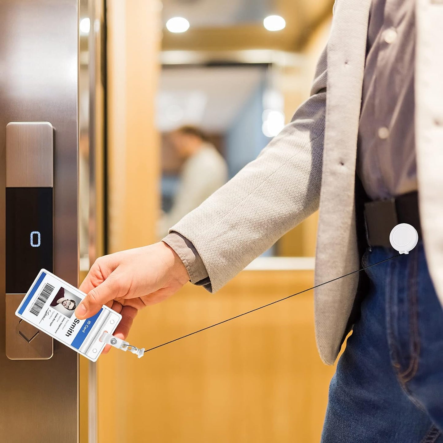 Badge Reels Retractable Badge Holder with Clip, Id Clips for Badges, Id Badge Reel, Retractable Id Badge Clip with Clear Vinyl Strap & Alligator Swivel, No Twist Dispenser (White)