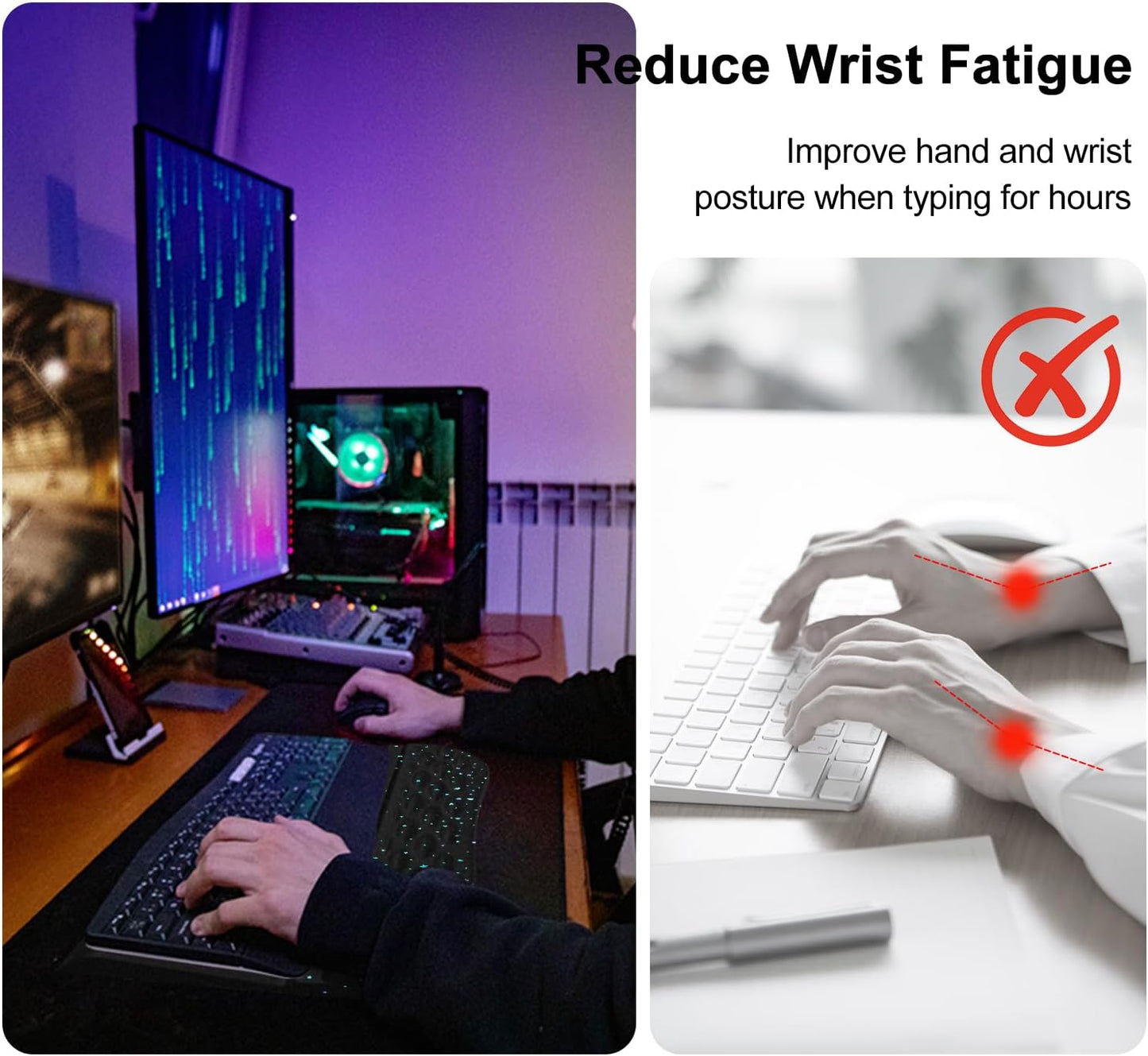 Computer Keyboard Stand with Wrist Rest,Comfy Ergonomic Tilted Keyboard Holder,Keyboard Tray Support for Office Home (Blue Starry Sky)