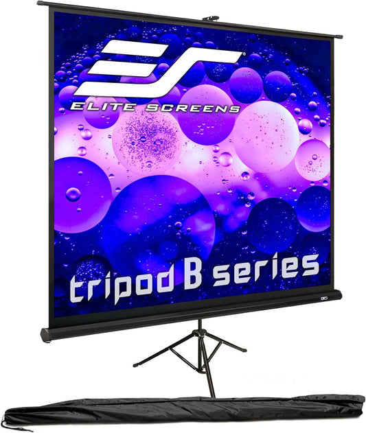 Elite Screens Tripod B, 50-INCH 1:1, Lightweight Pull Up Foldable Stand, Manual, Movie Home Theater Projector Screen, 4K / 8K Ultra HDR 3D Ready, US Based Company 2-YEAR WARRANTY, T50SB - Black