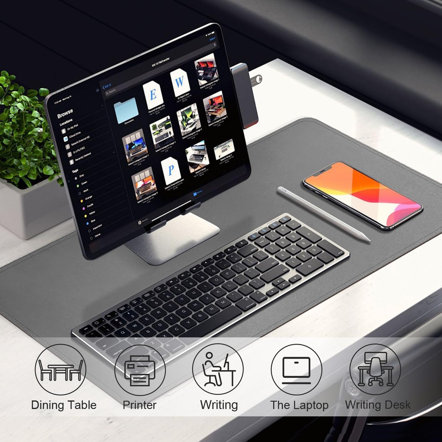 Leather Desk Pad Protector, Desk Mat, Large Mouse Pad, Non-Slip Desk Blotter, Office Laptop Desk Pad, PU Leather Desk Writing Pad for Office and Home (Dark Gray, 31.5" x 15.7")