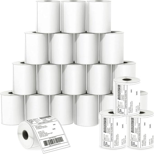 MFLABEL® 40 Rolls of 250 4x6 Direct Thermal Blank Shipping Labels for Zebra 2844 Zp-450 Zp-500 Zp-505