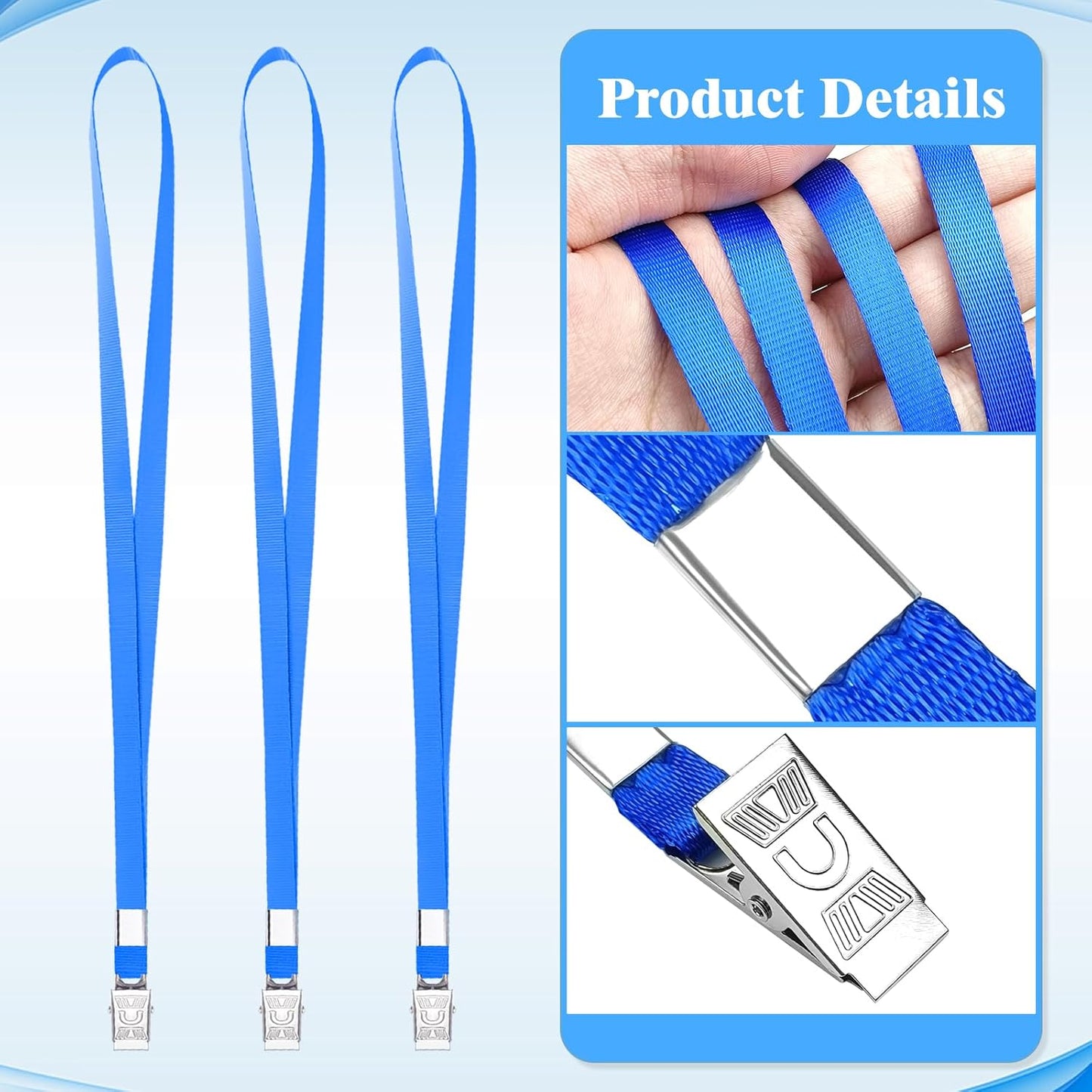 Lanyards for Id Badges,100 Packs Lanyard Bulk with Flat Badge for Name Tag Lanyard ID Holder