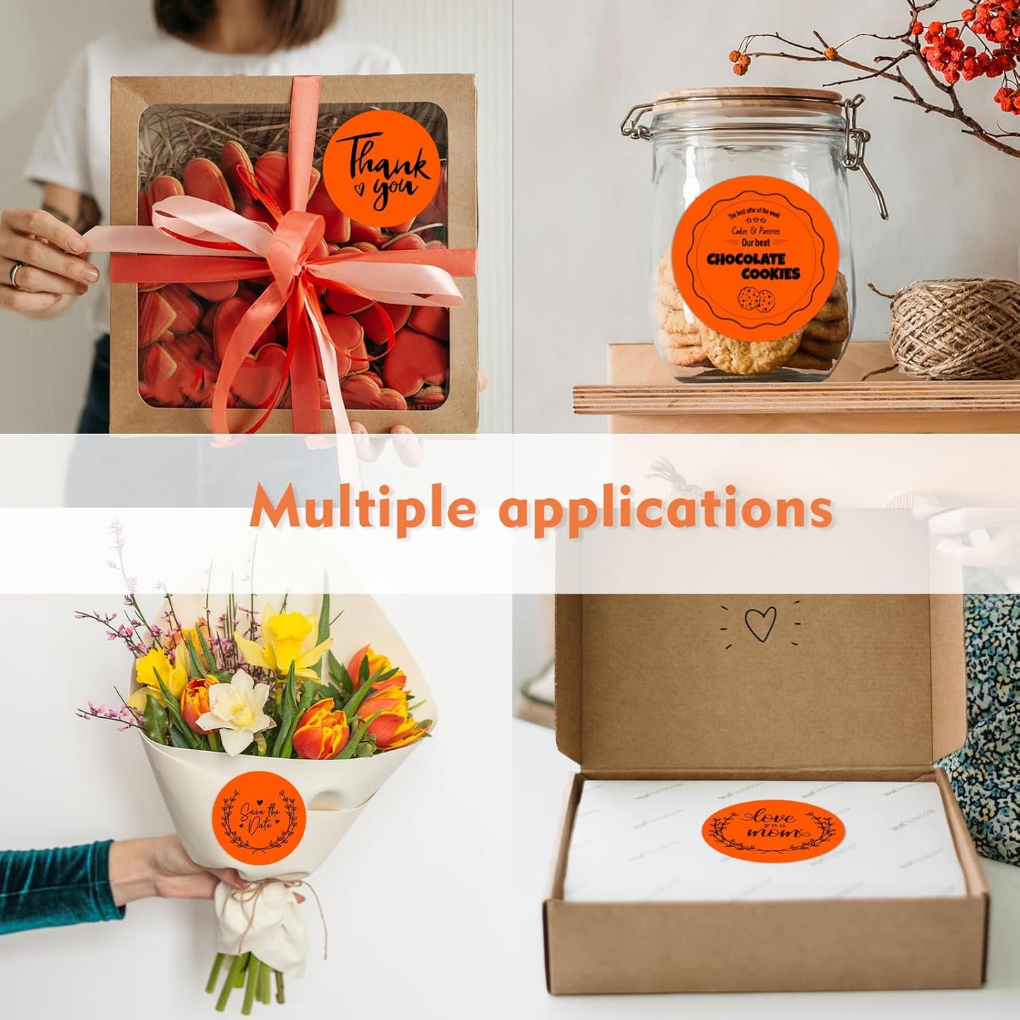 3 X 3 Inch Color Coding Dot Labels Circle Thermal Printable Waterproof 2000 Pcs Round Stickers Adhesive Writable for Office, Home, Garage, DIY Sticker, Barcodes, Name Tag, Fluorescent Orange