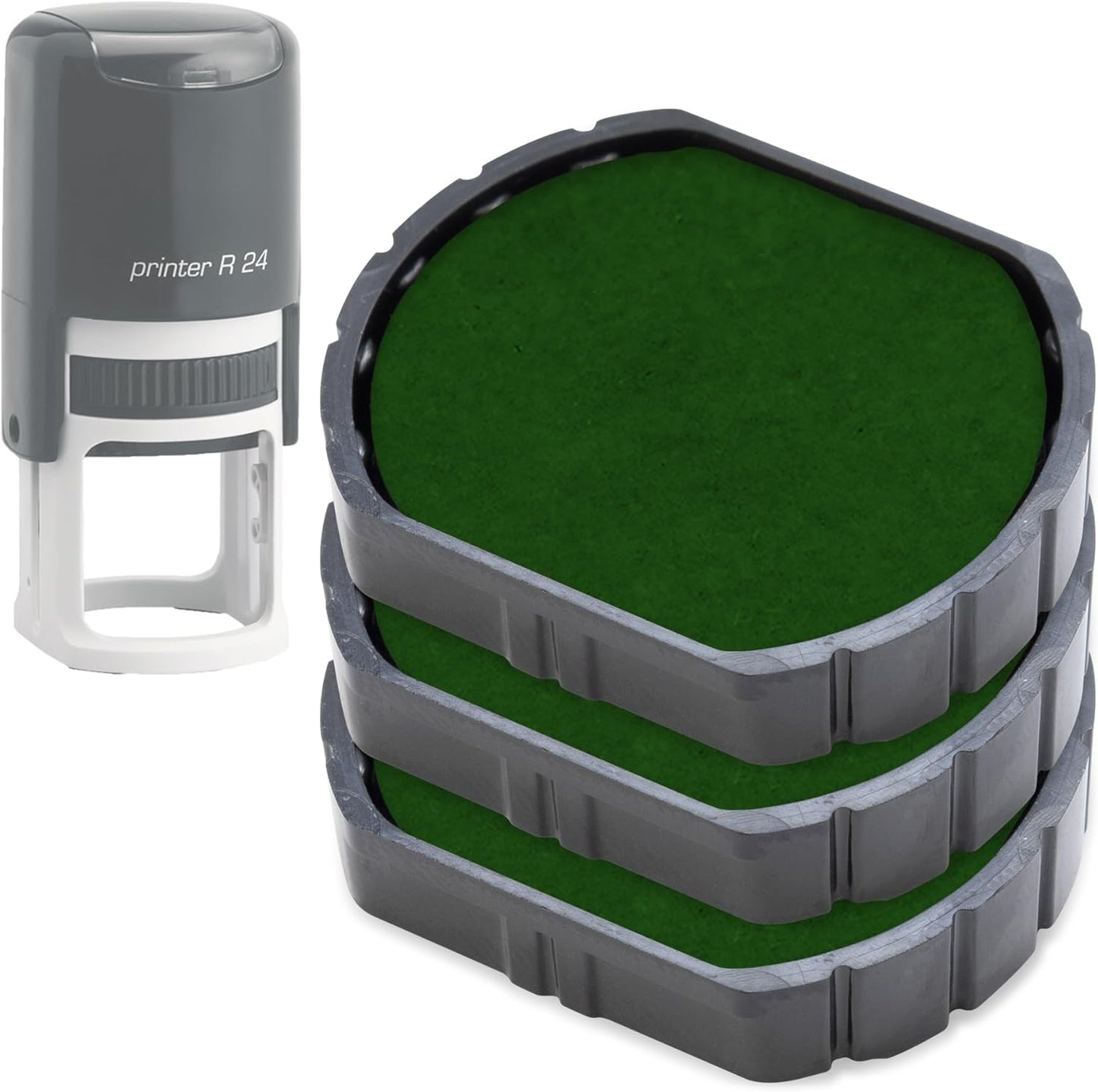 COLOP E/R24 Non-Toxic, Water Based Premium Replacement Pad for Printer R24 Stamp - Pack of 3 - Green