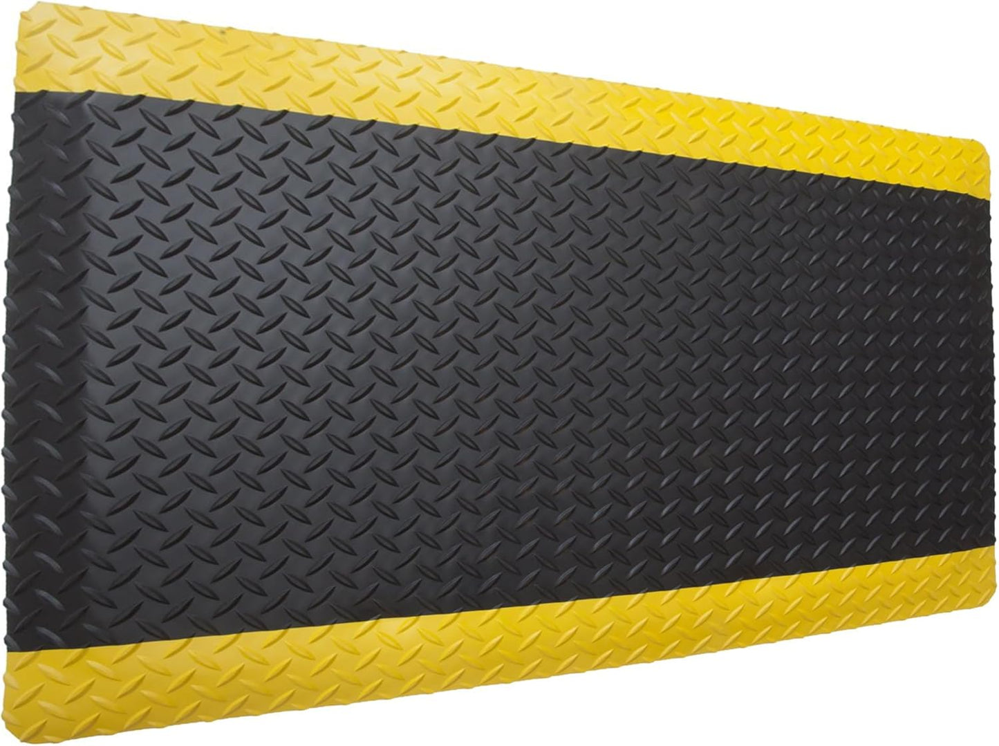 Rhino Mats, American Classic Diamond Anti-Fatigue Mats, Industrial Ergonomic Comfort Standing Mat for Work, Home, Garage, Office, Kitchen or Anywhere (Black/Yellow 9/16" Thick, 4 FT. x 15 FT.)