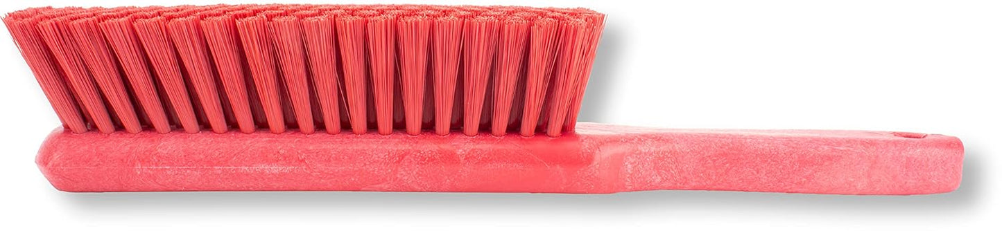 SPARTA Handheld Soft Counter Brush 8 Inch Bristle Span, Multi-Use Dust Brush with 5 Inch Handle for Tables, Countertops, and Delicate Surfaces, Polyester, Red