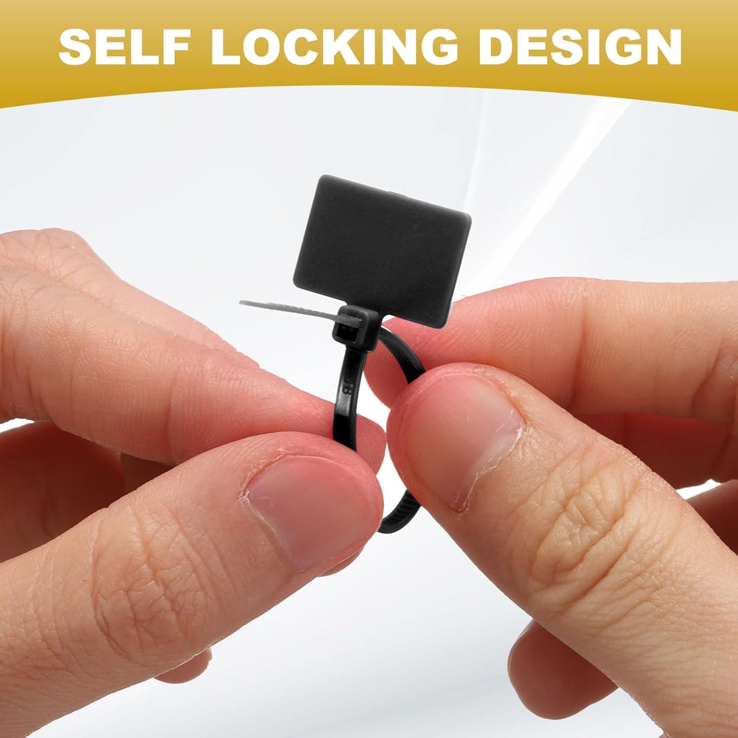 uxcell 100 Pcs Cable Label Marker Tags, Nylon Cable Zip Tie Tags 6.3 Inch Writable Self-Locking Wire Labels Zip Ties for Organization Marking, Black