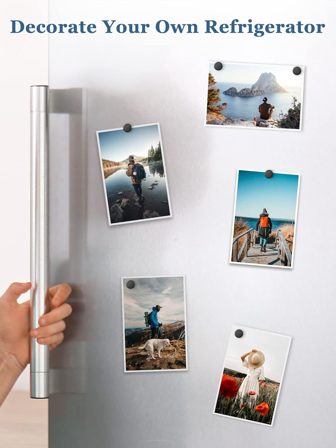 SMARTAKE 100 Pcs Refrigerator Magnets, Small Round Fridge Magnets, Multi-Use Premium Neodymium Office Magnets for Fridge, Whiteboard, Billboard in Home, Kitchen, Office and School (Black)