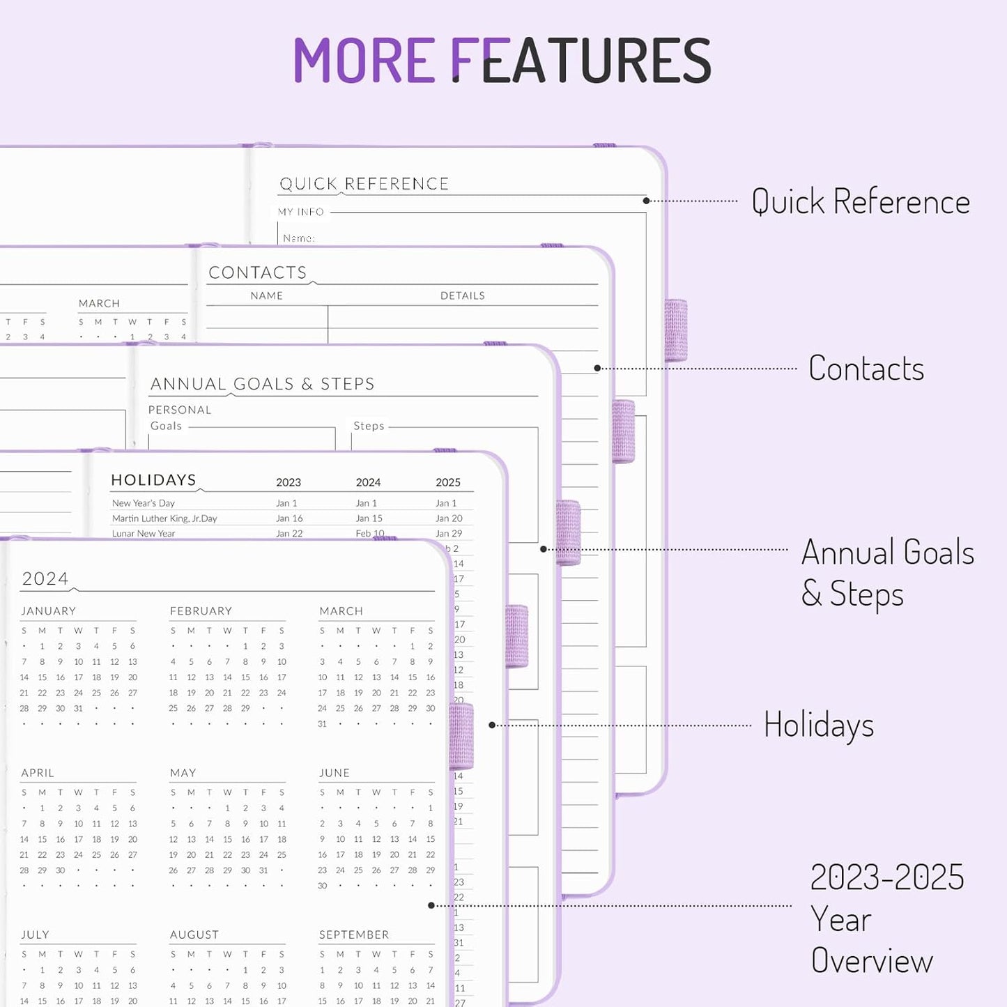 Undated Weekly Planner for 2025, Forvencer Daily & Weekly & Monthly Calendar Planner, Cute Daily Organizer Notebook, Agenda Journal to Track Goals & Tasks, Start Anytime, A5 Size, Dark Green