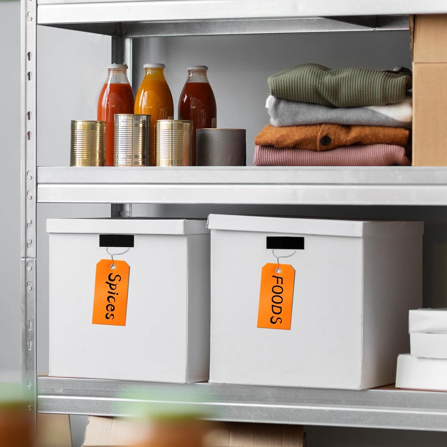 1000 Pieces 4 3/4" x 2 3/8" Plastic Shipping Tags Labeling Tags Waterproof Hang Tags with Reinforcement Hole Writable Luggage tag Loops for Equipment Car Parts… (Orange)