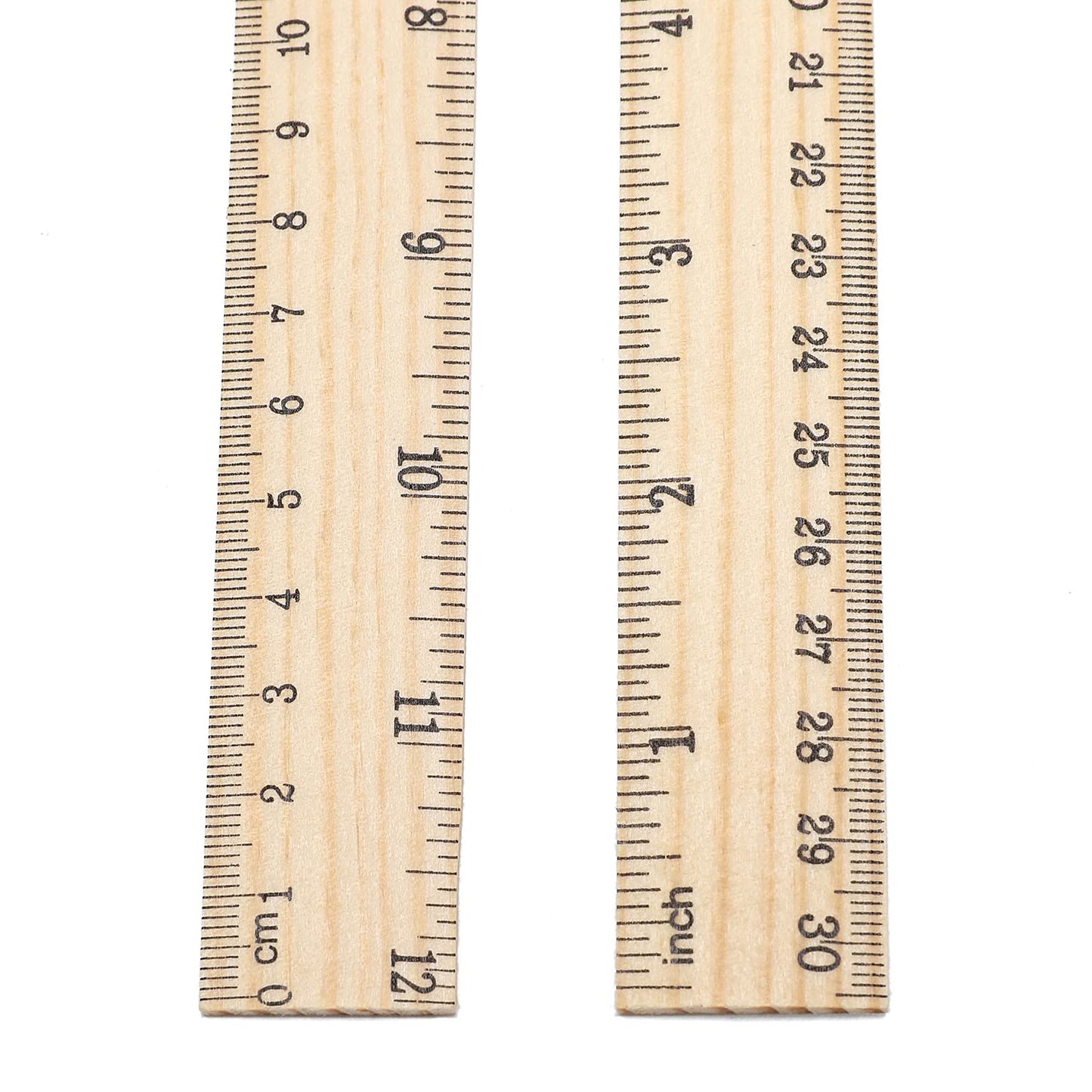 25 Pack Wooden Ruler 12 Inch Rulers Bulk Wood Measuring Ruler Office Ruler 2 Scale