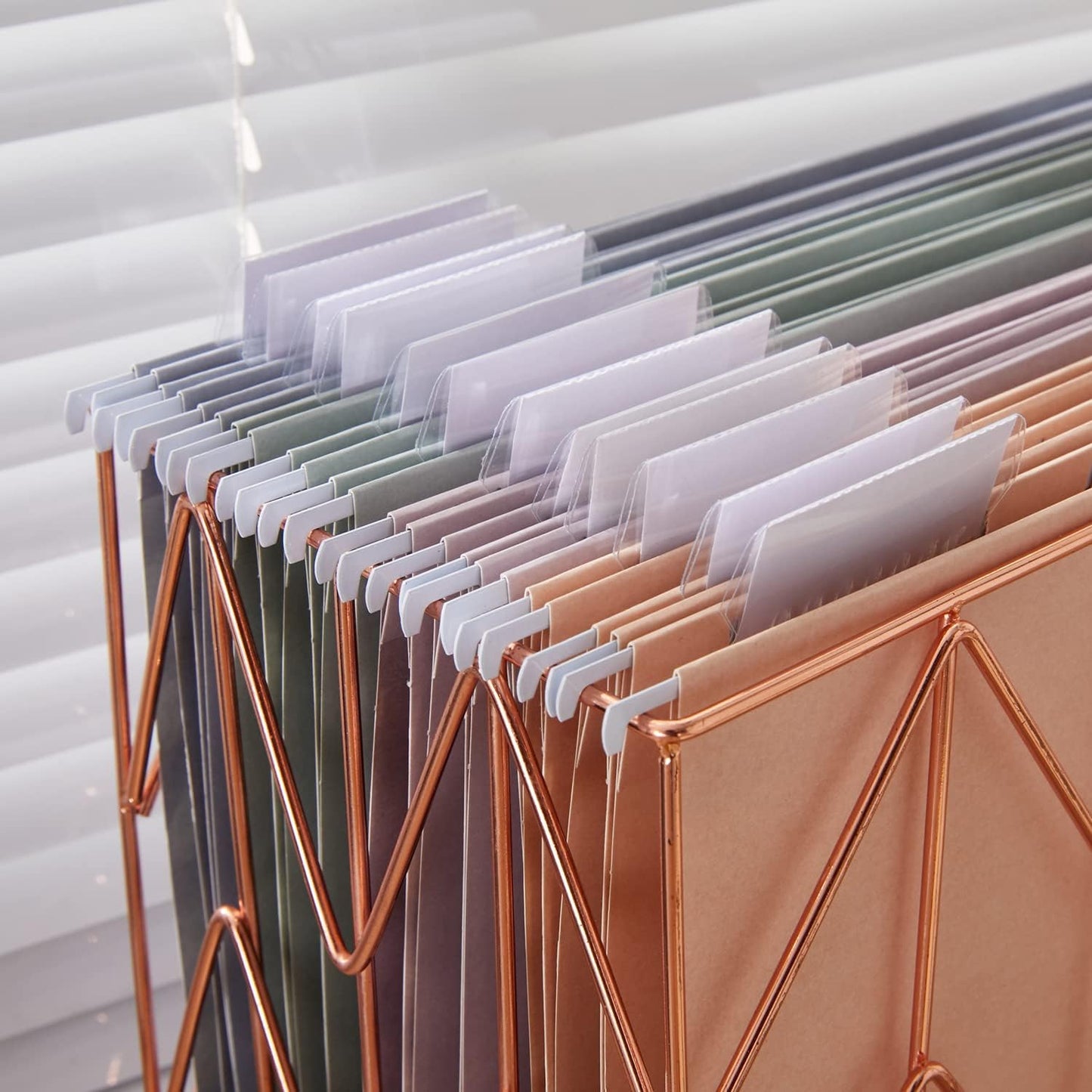 Y YOMA 24 Pack Colored Hanging File Folders Letter Size Decorative Hanging Folder Cute Pretty File Folder for Filing Cabinet Office Home with 1/5-Cut Adjustable Tabs, 4 Selected Morandi Color