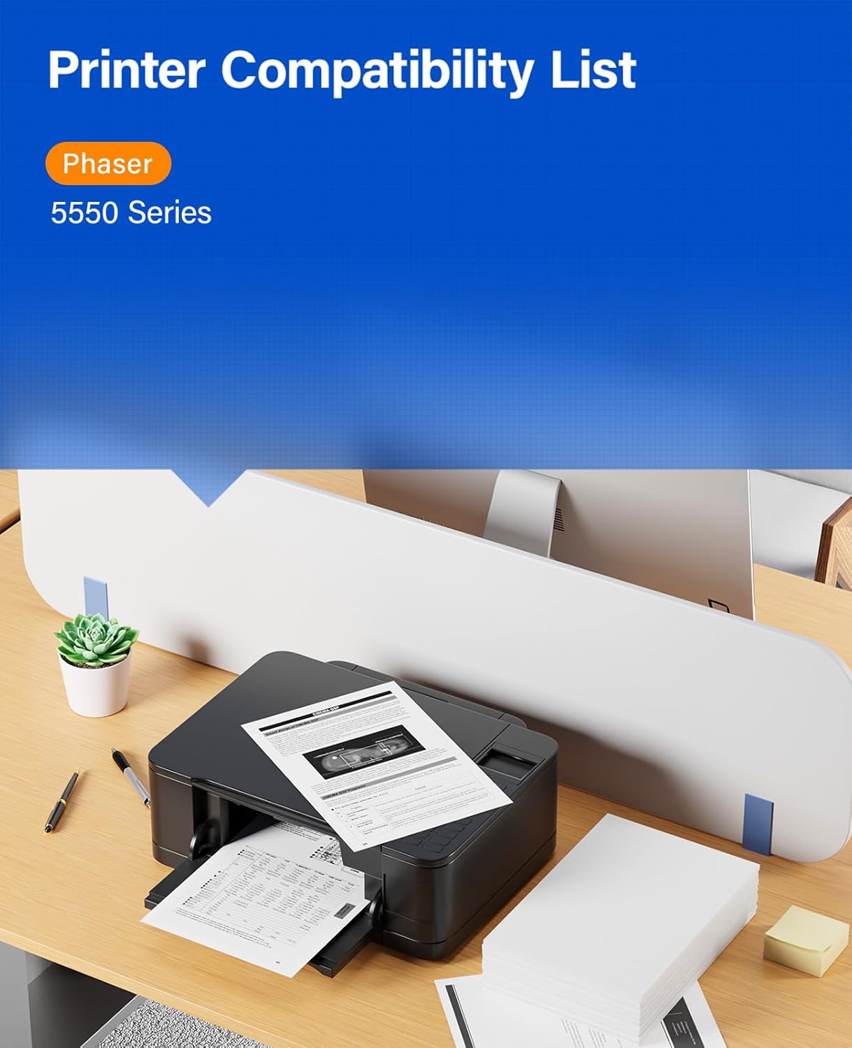 106R01294 Phaser 5550 Black High Capacity Toner Cartridge 2-Pack with chip Replacement for Xerox 106R01294 Toner Cartridges Compatible with Xerox Phaser 5550 Series Laser Printer Ink All-in-One Copier