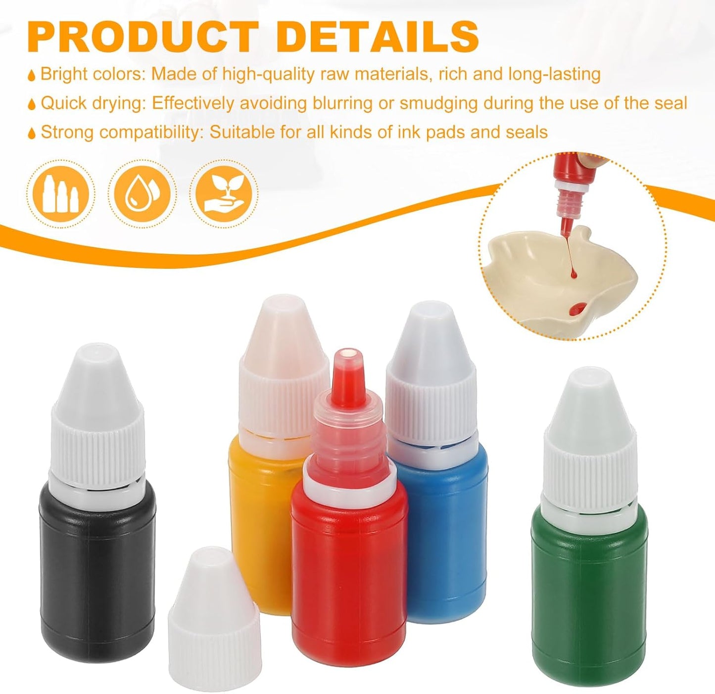 PATIKIL 0.33oz Refill Ink for Stamps and Ink Pads, 12Pcs 10ml Stamp Pad Ink Refill for Office Stamp Self Inking Stamp Date Stamp Scrapbooking, Purple