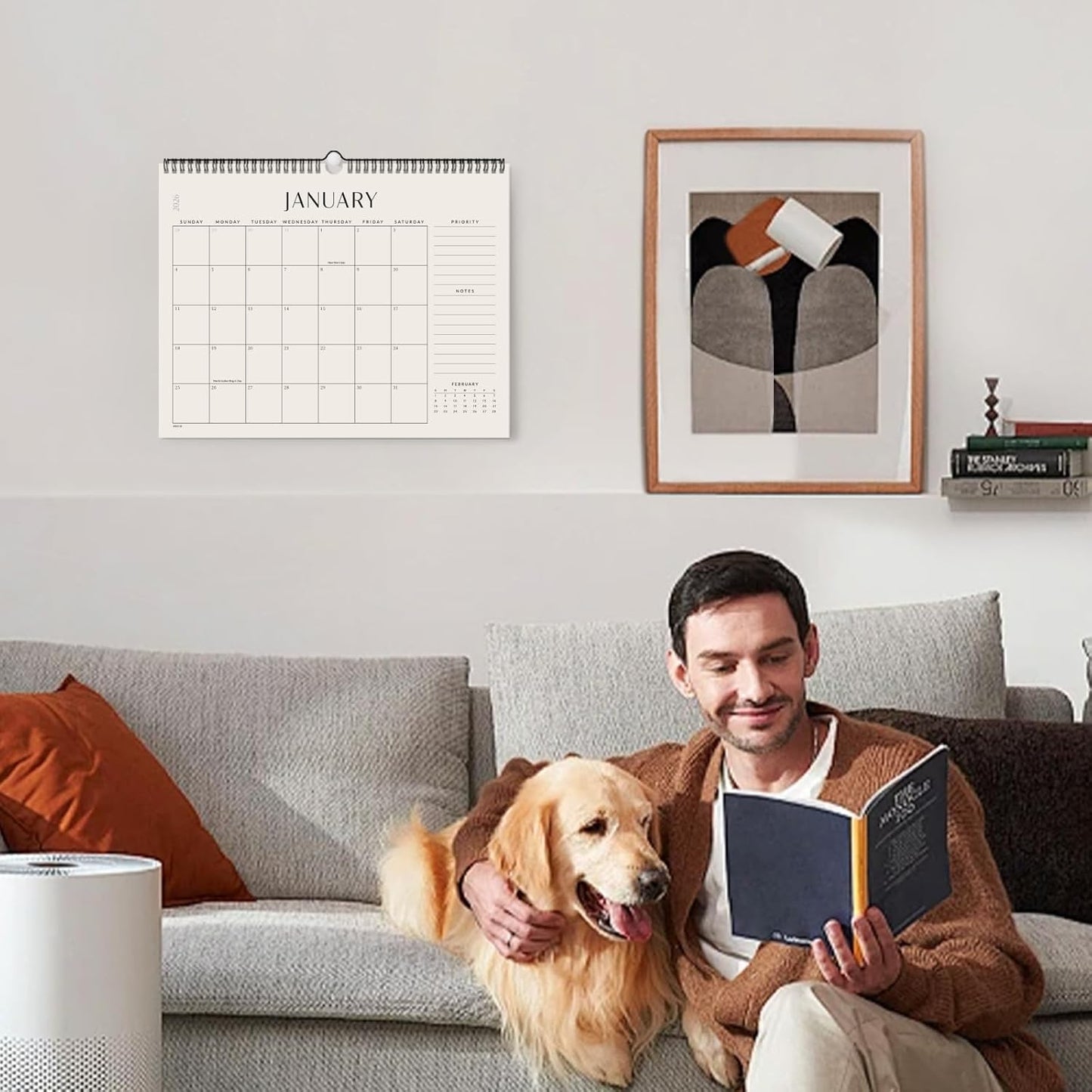 Jotsome Wall Calendar 2025-2026, Monthly Wall Calendar From Now to December 2026 14.2x11.2 inch for Home and Office, Easy Planning