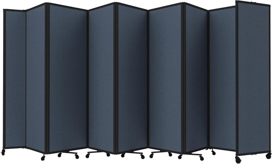 Versare Room Divider 360 Portable Wall Partition | Folding Panels | Large Freestanding Divider | Locking Wheels | Temporary Room Separator
