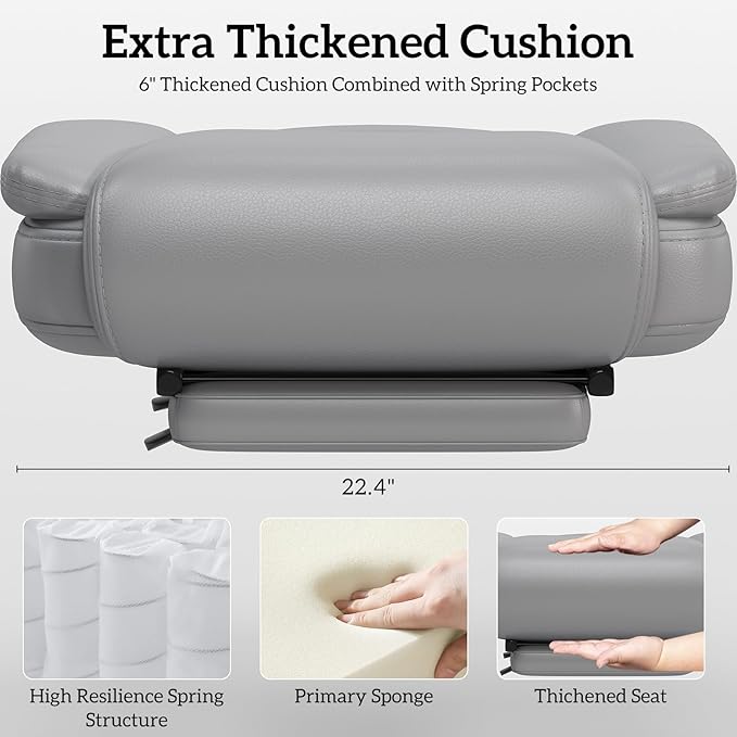 GYI Criss Cross Chair with Wheels, 160°Big and Tall Reclining Office Desk Chair with High Back, Wide Seat, Arms, Footrest, Grey