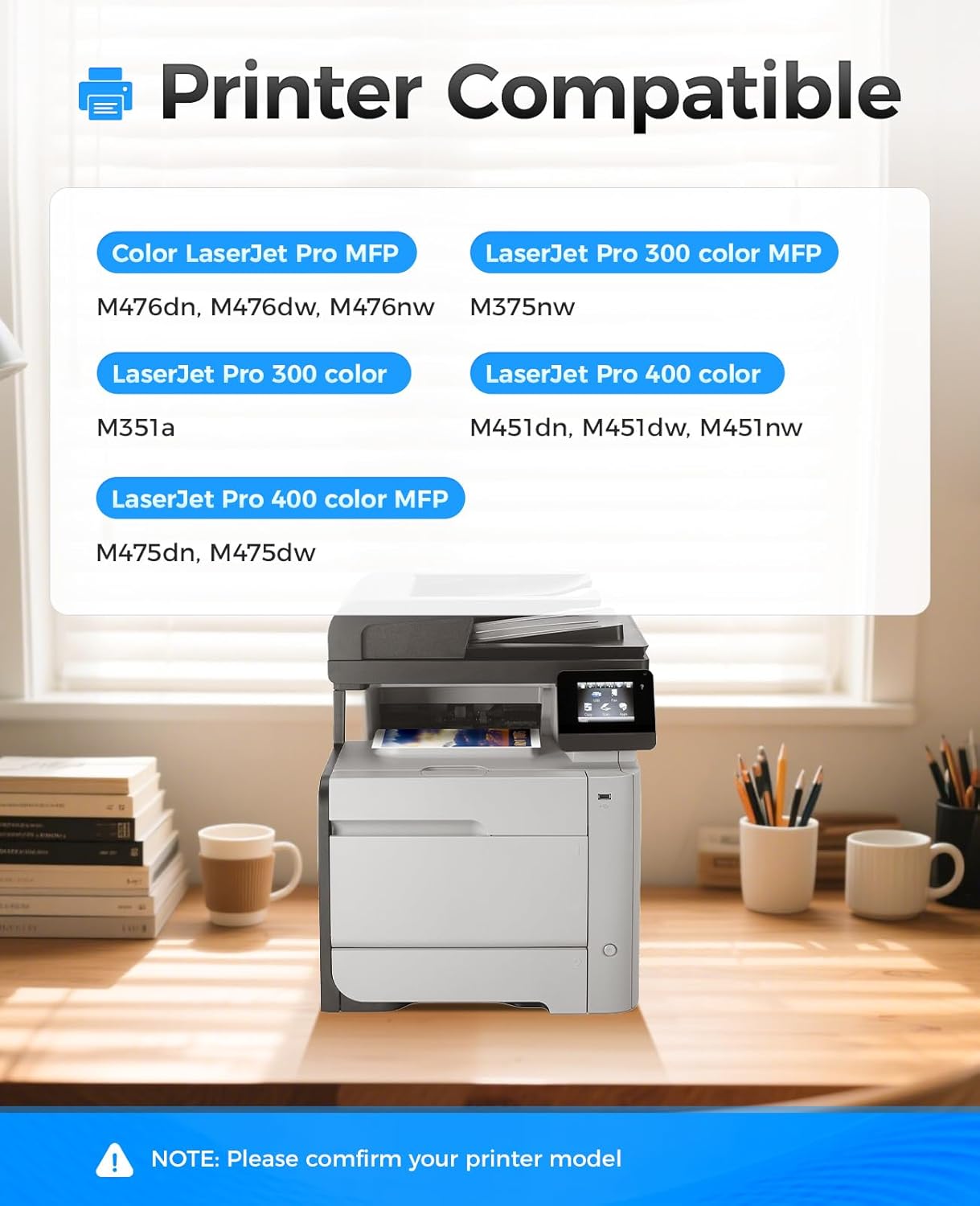 312X 312A Toner Cartridge Set 4-Pack Replacement for HP 312X 312A 305A 305X for Laserjet Pro 400 Color MFP M475dn M475dw M451dn M451dw M451nw Pro 300 M375nw M351a M476dw M476nw M476dn Printer Ink