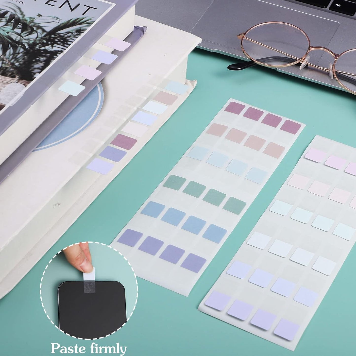 480 Pcs Sticky Index Tabs, Colored Book Sticky Tabs for Notebooks, Repositionable Page Tabs for Notebooks File Classification,12 Colors (0.5×1inch)