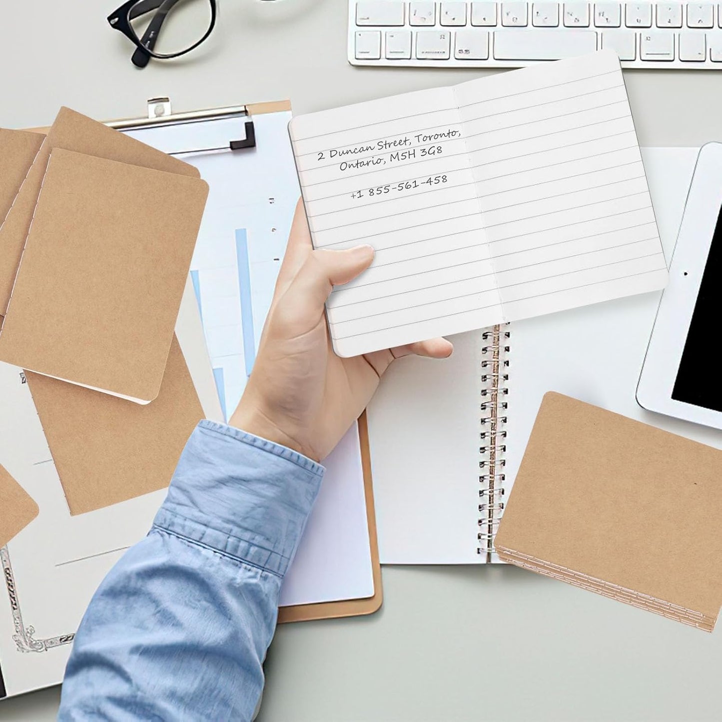 Koogel 24PCS Small Lined Notebooks Bulk, 3.5 x 5.5 Inch Mini Journal Pocket Notepads Set, Kraft Paper Cover Memo Pad for Back to School Students Home Supplies, 30 Sheets/60 Pages