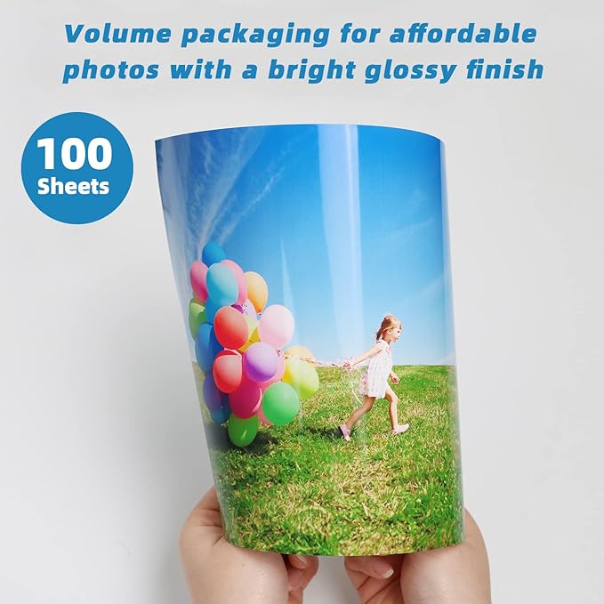 Uinkit 100 Sheets Thick Inkjet Glossy Photo Paper Picture 8.5x11 62lb 230g 11.1mil Cardstock Postcard Brochure For Dye Ink Inkjet Printer
