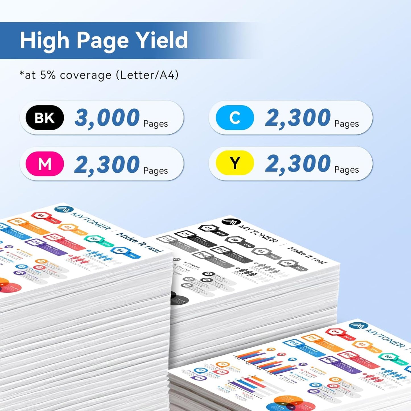 MYTONER Compatible Toner Cartridge Replacement for Brother TN229XL TN229 XL Toner Cartridges for MFC-L3720CDW MFC-L3780CDW HL-L3280CDW HL-L3220CDW HL-L3300CDW Printer (4 Pack TN-229XLBK/C/M/Y)