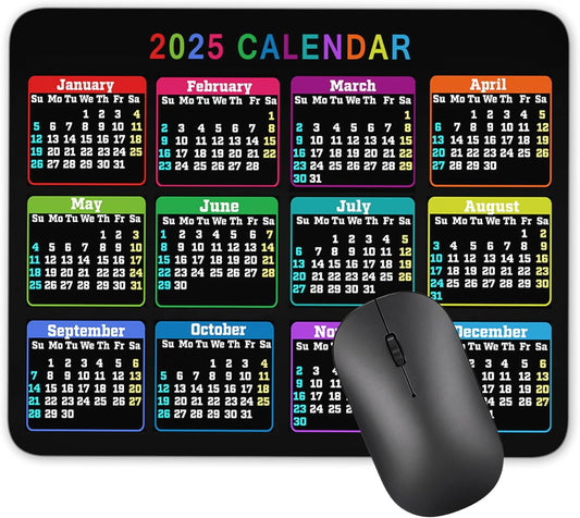 Calendar Mouse pad, 2025 Calendar Color Horizontal Edition Natural Rubber Creative Gaming Mouse Pad Rectangle Mouse Personalized Desk Mouse Pad 9.5 inch x 7.9 inch