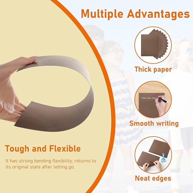 40 Sheets Coffee Color Cardstock 8.5 x 11 Craft Paper, 75lb Heavyweight Dark Brown Card Stock for DIY Cards Making, Wedding Invitations, School Crafting, Greeting Cards