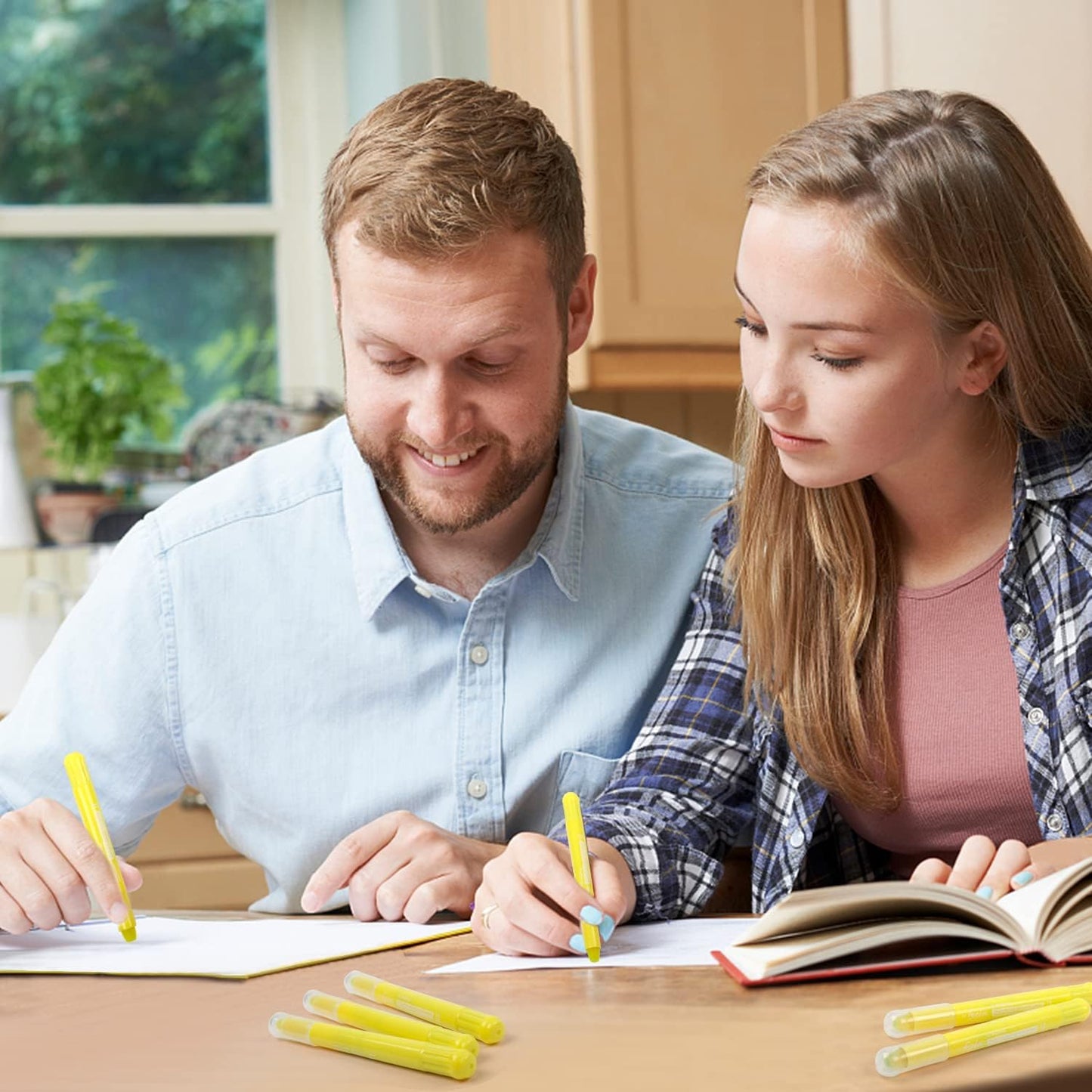 feela 12 Pack Yellow Gel Bible Highlighters Markers Journaling Supplies, No Bleed Through For Highlighting Journal School Office