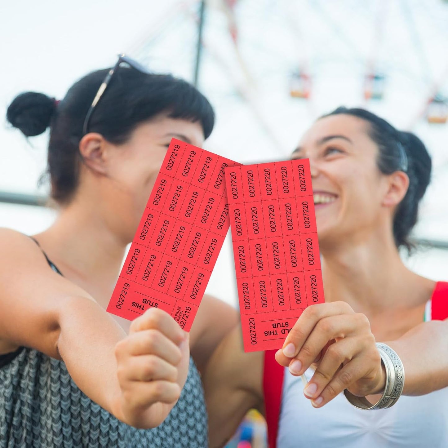 Kosiz 504 Sheets 20 Bid Raffle Ticket with Different Numbers Per Sheet Chinese Auction Tickets for Events Church Basket Auction Silent (Red)