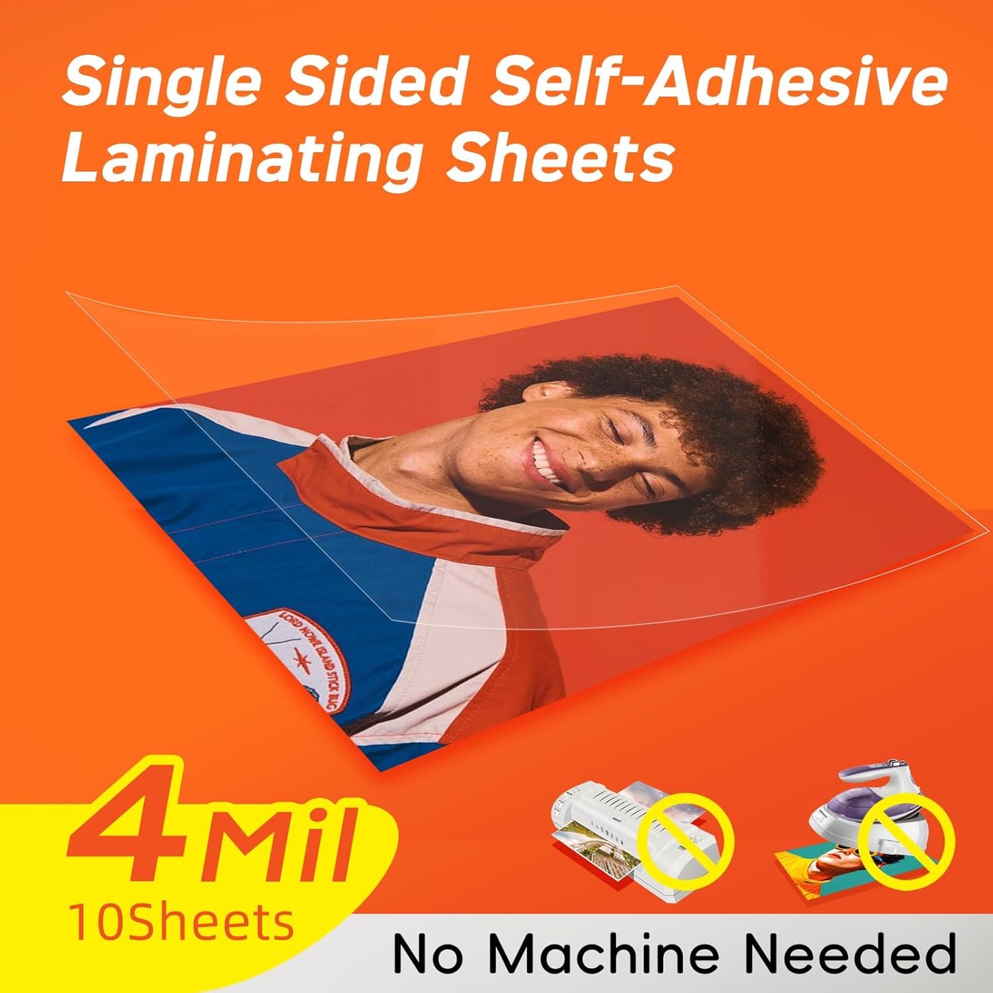 Self Adhesive Laminating Sheets,4Mil 8.5x11inches,10 Sheets Self Sealing Laminating Sheets, Self Adhesive Contact Paper,Clear Laminate Sheets for Stickers,No Machine Needed