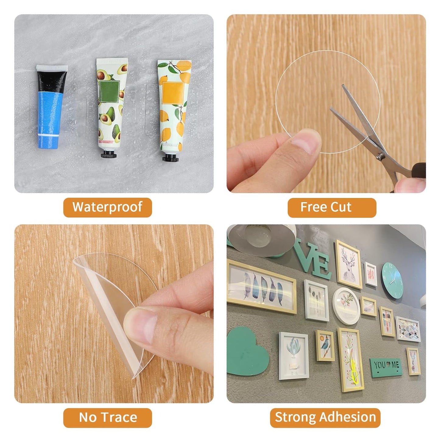 10PCS Heavy Duty Double Sided Adhesive Mounting Circle Tape- Waterproof,Strong Adhesion,Clear, High Strength,No Residue Removability for Hanging,Wall Mounting, Home Decor,Adhesive for Shower