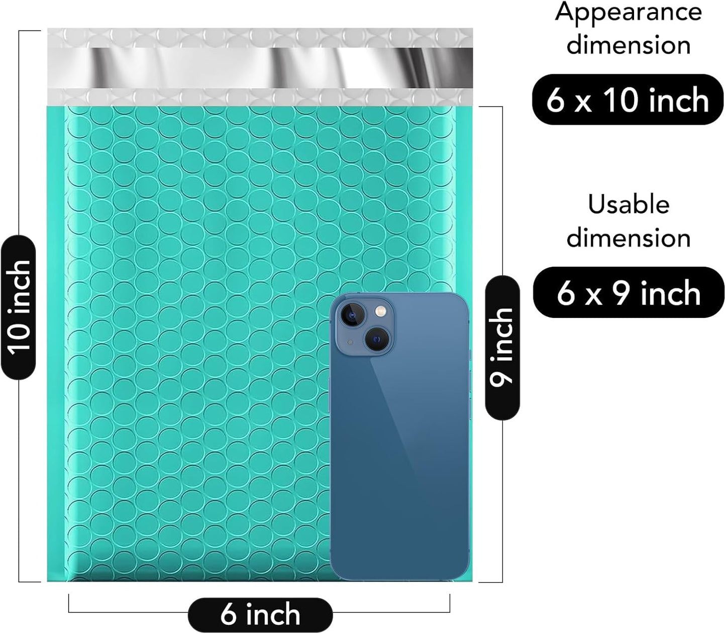 Fuxury Bubble Mailers 6x10" Teal Padded Envelopes 9600Pack Strong Adhesion Thick Padded Mailers for Small Business Mailing Small Items,Jewelry,Makeup