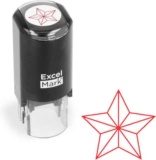 ExcelMark Self-Inking Round Teacher Stamp (Star)