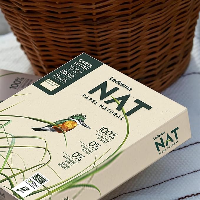 Letter Size (8.5"x11") Natural Sugarcane Pulp Printer Paper, For All Office And Photocopy Printers, Designs, Crafts (3 Reams (1500 Sheets))