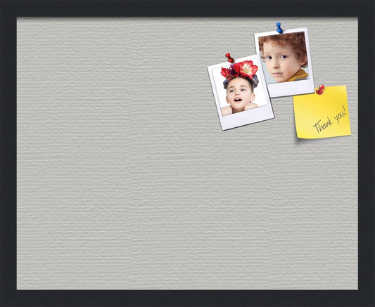 PinPix 20x16 Inch Cork Bulletin Board. This Decorative Framed Pin Board Comes with Light Stone Design and a Satin Black Frame. Ideal for Home Office Decor or Message Board (PinPix-1809)