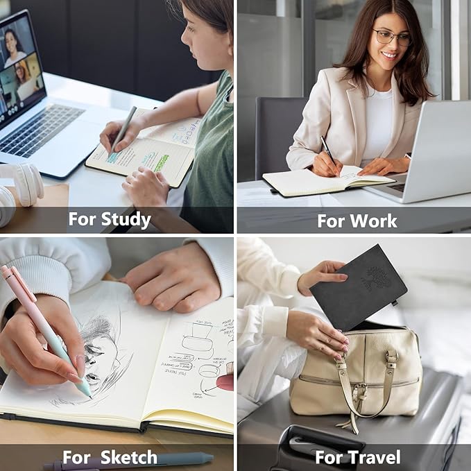 PERCUN Blank Journal Ntebook for Men & Women, 160 Pages Blank Journals for Writing, Drawing,Sketch Book,5.9" x 8.5" Leather Sketchbook, Unlined Notebook for Work, School, Art - Navy