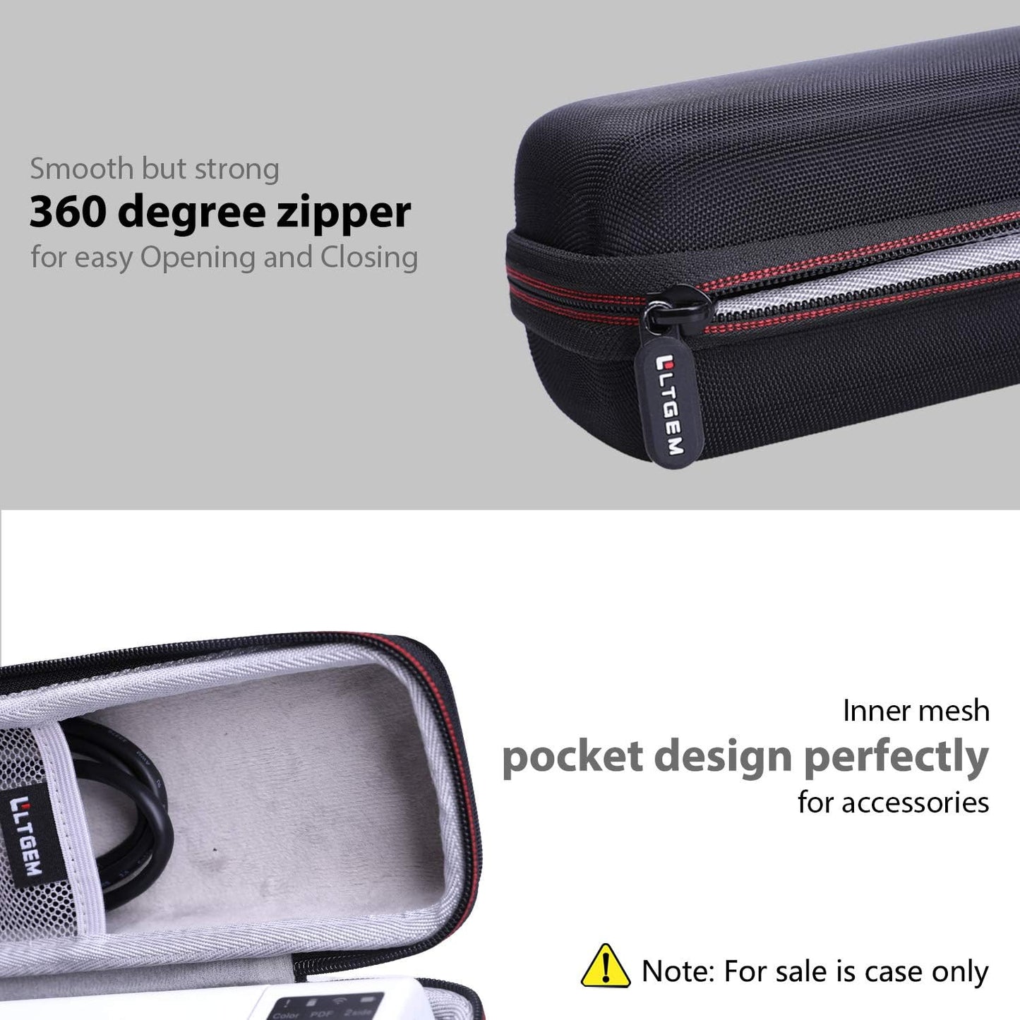 LTGEM Hard Case for Brother DS-640 / DS-740D / DS-940DW / DS-720D & Itari & HP Small USB & Canon imageFORMULA P-208II Document Scanner - Protective Carrying Storage Bag